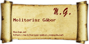 Molitorisz Gábor névjegykártya